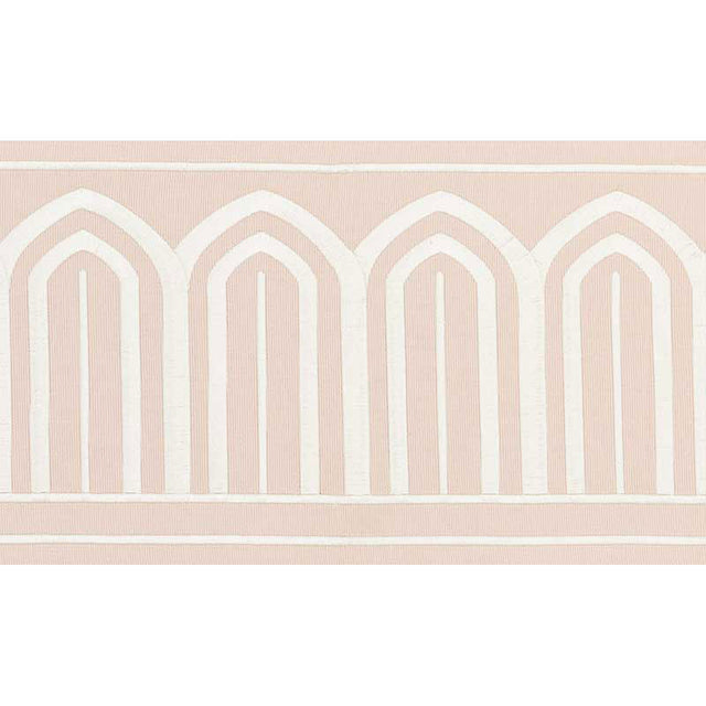 Schumacher 70774 ARCHES EMBROIDERED TAPE WIDE in BLUSH Trim 