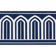 Schumacher 70775 ARCHES EMBROIDERED TAPE WIDE in MARINE Trim