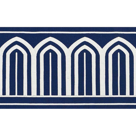 Schumacher 70775 ARCHES EMBROIDERED TAPE WIDE in MARINE Trim