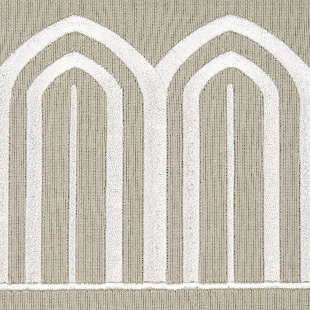 Schumacher 70776 ARCHES EMBROIDERED TAPE WIDE in TAUPE Trim 