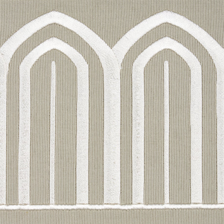 Schumacher 70776 ARCHES EMBROIDERED TAPE WIDE in TAUPE Trim 