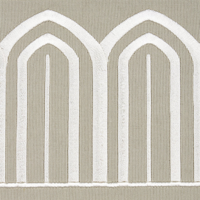 Schumacher 70776 ARCHES EMBROIDERED TAPE WIDE in TAUPE Trim 