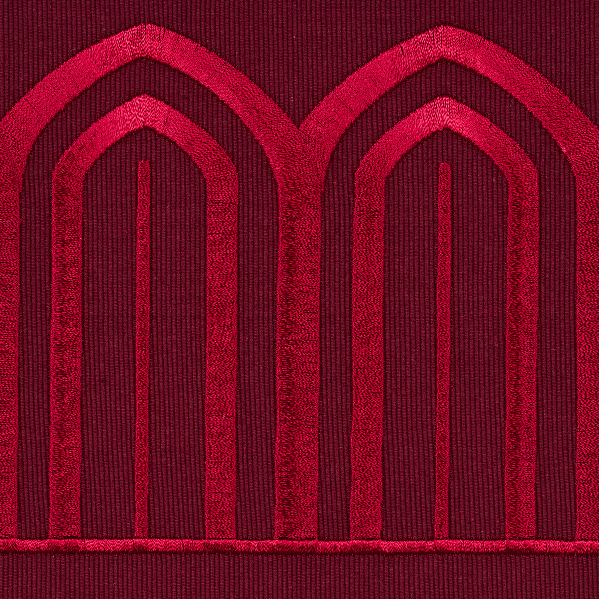 Schumacher 70778 ARCHES EMBROIDERED TAPE WIDE in RED Trim - 