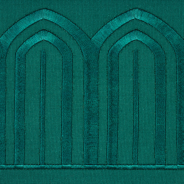 Schumacher 70779 ARCHES EMBROIDERED TAPE WIDE in EMERALD Tri