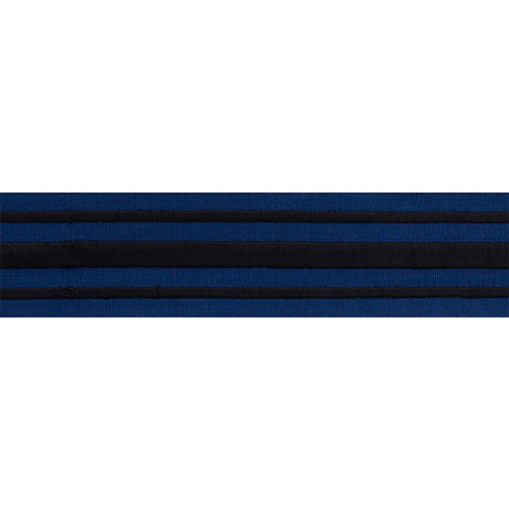 Schumacher 70780 MILITARY STRIPE  TAPE in BLACK ON NAVY Trim
