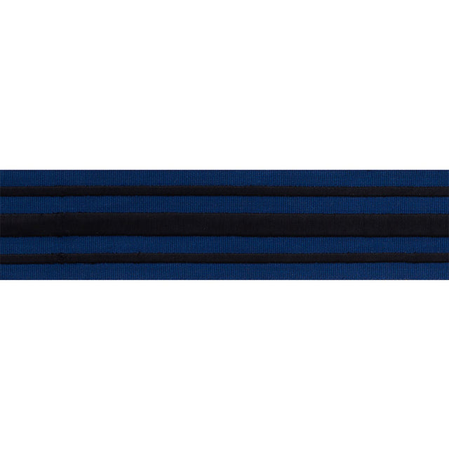 Schumacher 70780 MILITARY STRIPE  TAPE in BLACK ON NAVY Trim