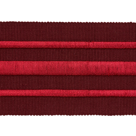 Schumacher 70781 MILITARY STRIPE  TAPE in RED ON BURGUNDY Tr