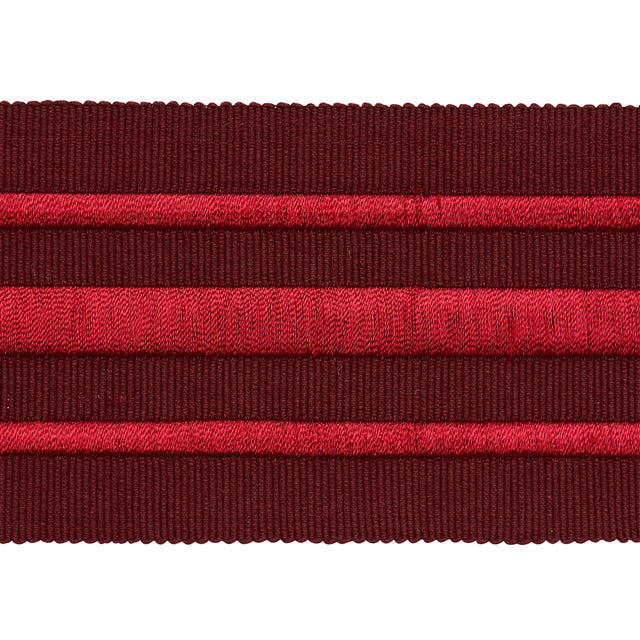 Schumacher 70781 MILITARY STRIPE  TAPE in RED ON BURGUNDY Tr