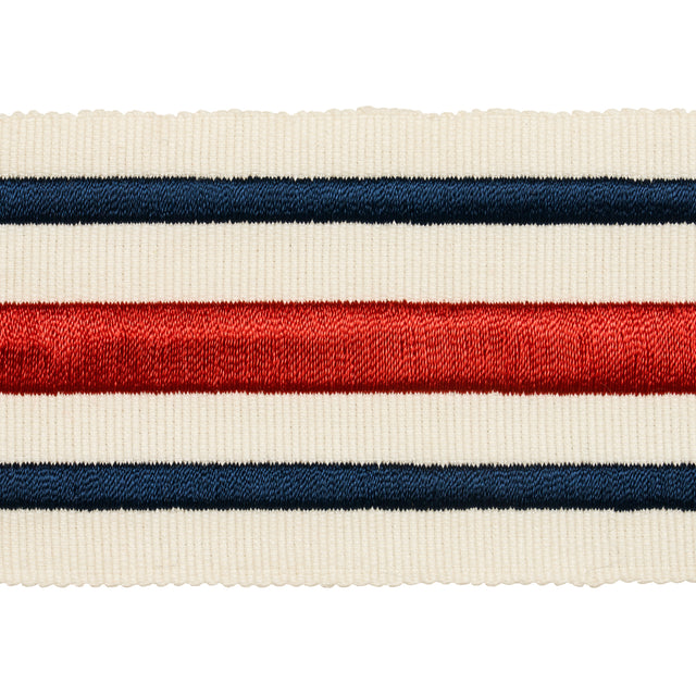 Schumacher 70782 MILITARY STRIPE  TAPE in RED & NAVY Trim - 