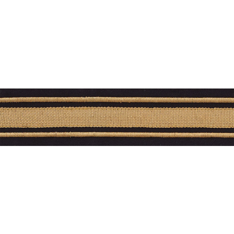 Schumacher 70784 MILITARY STRIPE  TAPE in GOLD ON BLACK Trim