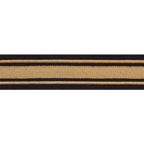 Schumacher 70784 MILITARY STRIPE  TAPE in GOLD ON BLACK Trim