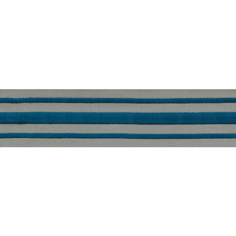 Schumacher 70785 MILITARY STRIPE  TAPE in PEACOCK ON CELADON