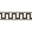 Schumacher 70790 GREEK KEY EMBROIDERED TAPE in BLACK ON IVOR