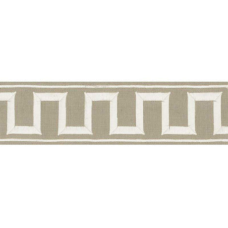 Schumacher 70796 GREEK KEY EMBROIDERED TAPE in TAUPE Trim - 