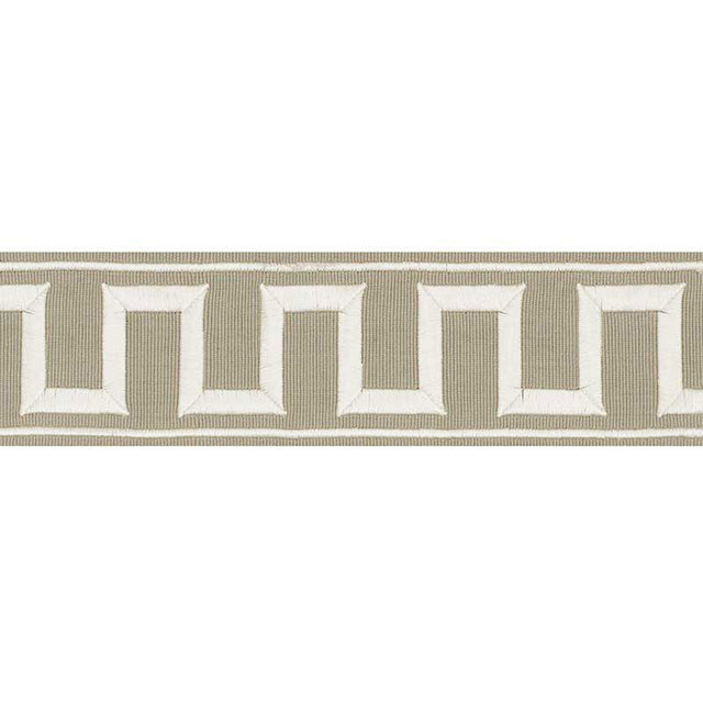 Schumacher 70796 GREEK KEY EMBROIDERED TAPE in TAUPE Trim - 