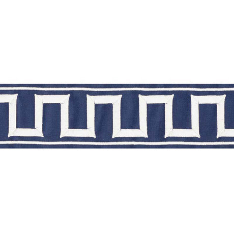 Schumacher 70797 GREEK KEY EMBROIDERED TAPE in MARINE Trim -