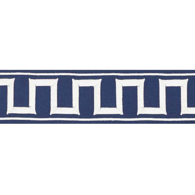 Schumacher 70797 GREEK KEY EMBROIDERED TAPE in MARINE Trim -