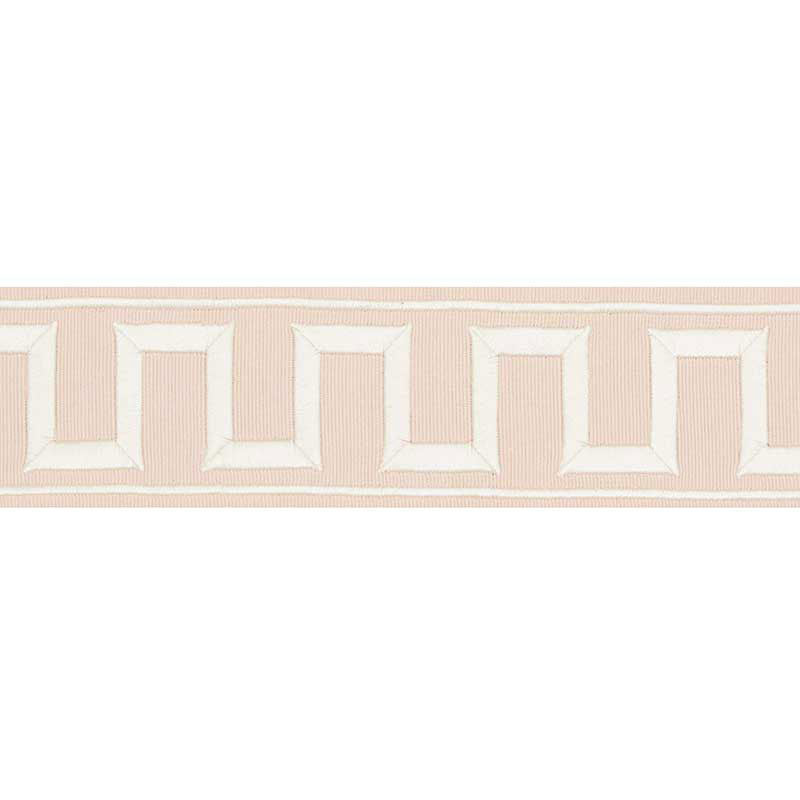 Schumacher 70800 GREEK KEY EMBROIDERED TAPE in BLUSH Trim - 