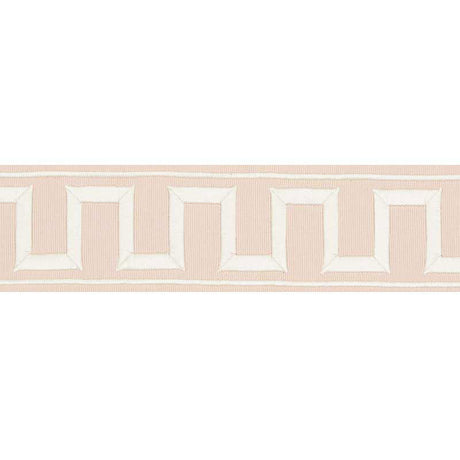 Schumacher 70800 GREEK KEY EMBROIDERED TAPE in BLUSH Trim - 
