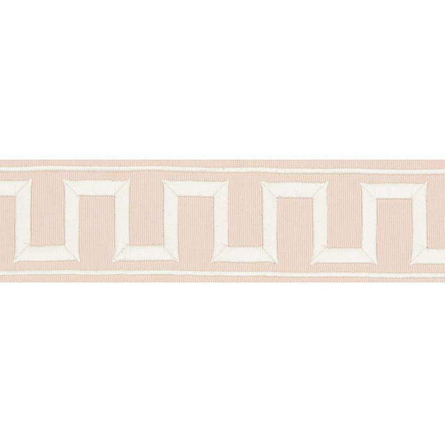 Schumacher 70800 GREEK KEY EMBROIDERED TAPE in BLUSH Trim - 