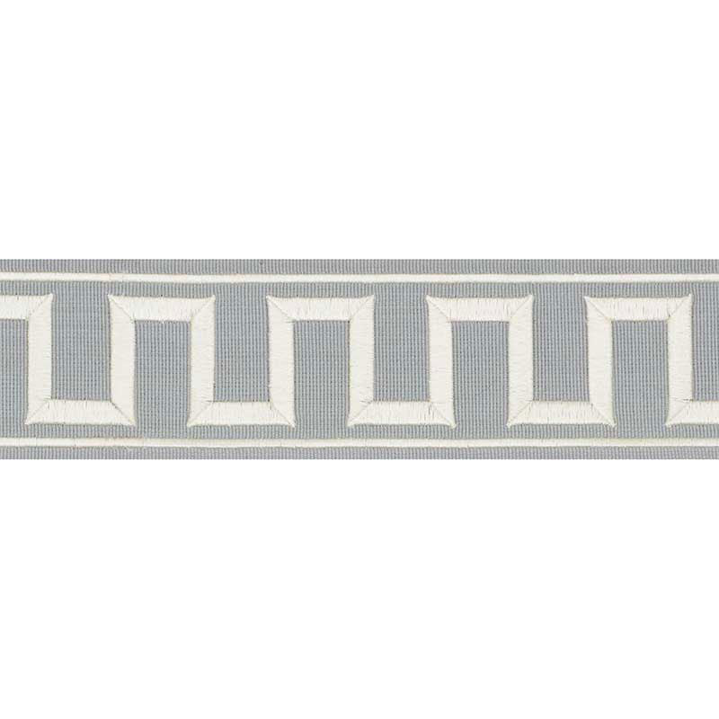 Schumacher 70801 GREEK KEY EMBROIDERED TAPE in SKY Trim - MI