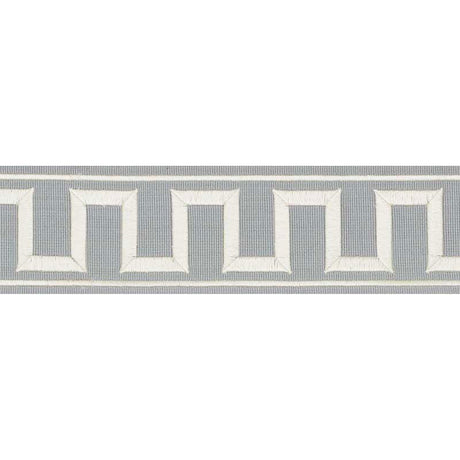 Schumacher 70801 GREEK KEY EMBROIDERED TAPE in SKY Trim - MI