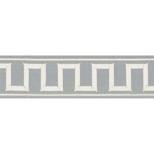 Schumacher 70801 GREEK KEY EMBROIDERED TAPE in SKY Trim - MI