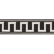 Schumacher 70802 GREEK KEY EMBROIDERED TAPE in WHITE ON BLAC