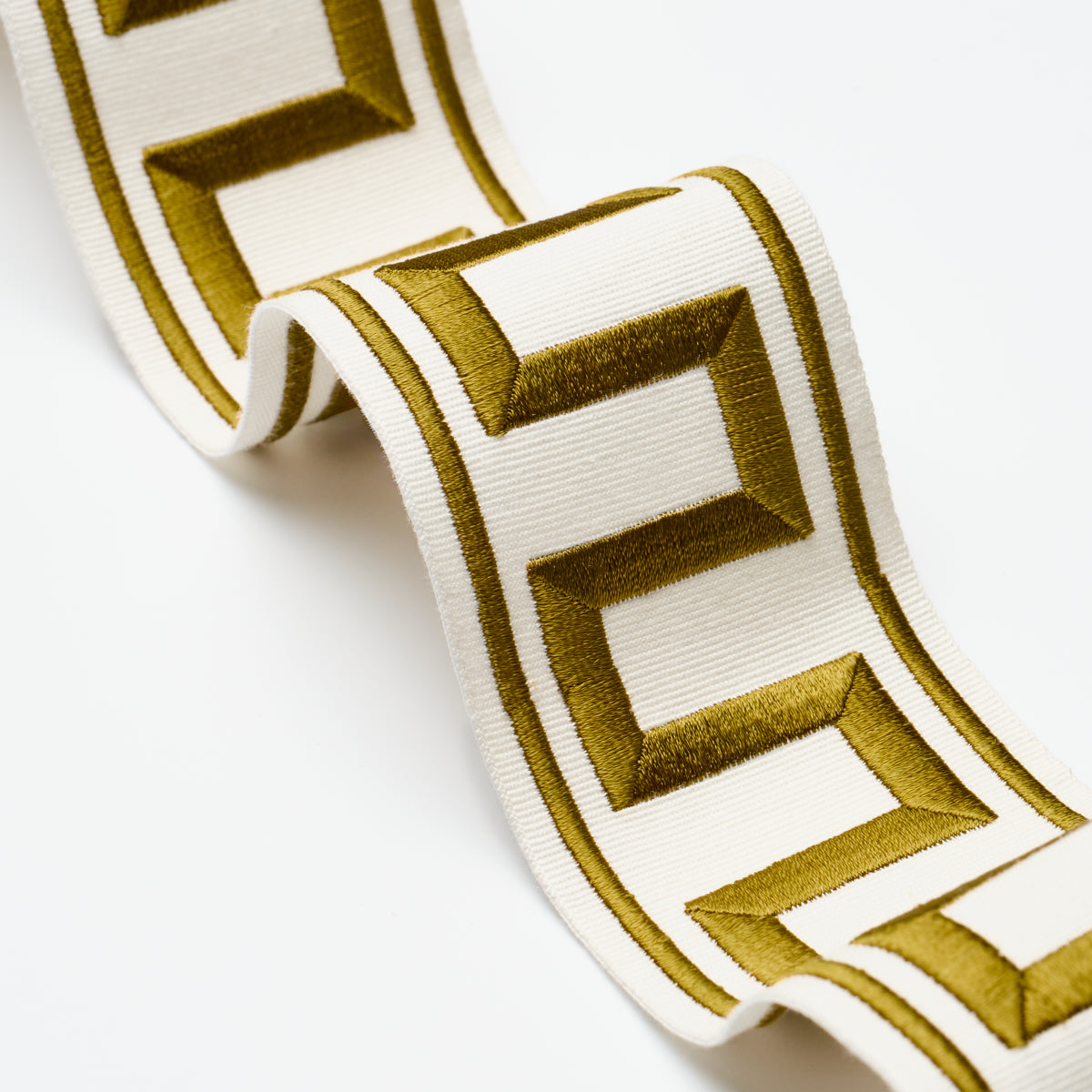 Schumacher 70813 GREEK KEY EMBROIDERED TAPE in GOLD Trim - P