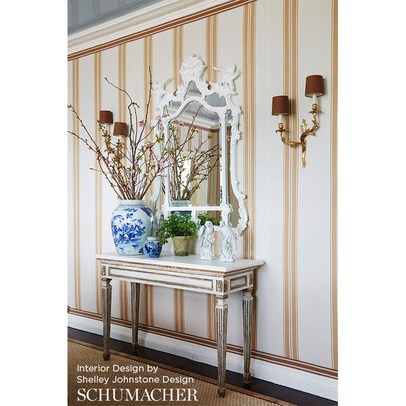 Schumacher Brentwood Stripe Neutral Fabric