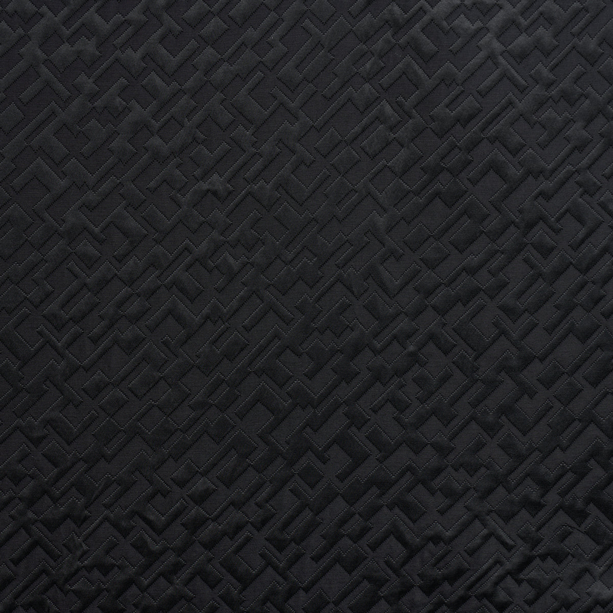 Schumacher 71190 SALON MATELASSÃ‰ SATIN in EBONY Fabric - NE
