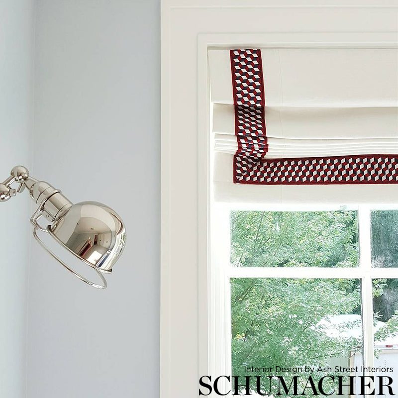 Schumacher 71260 TUMBLING BLOCKS TAPE in GRISAILLE & NOIR Tr