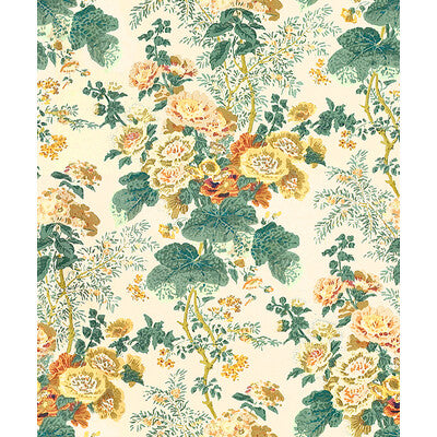 LEE JOFA 7126.LJ.0 HOLLYHOCK HDB YELLOW Fabric - Eade's Wallpaper