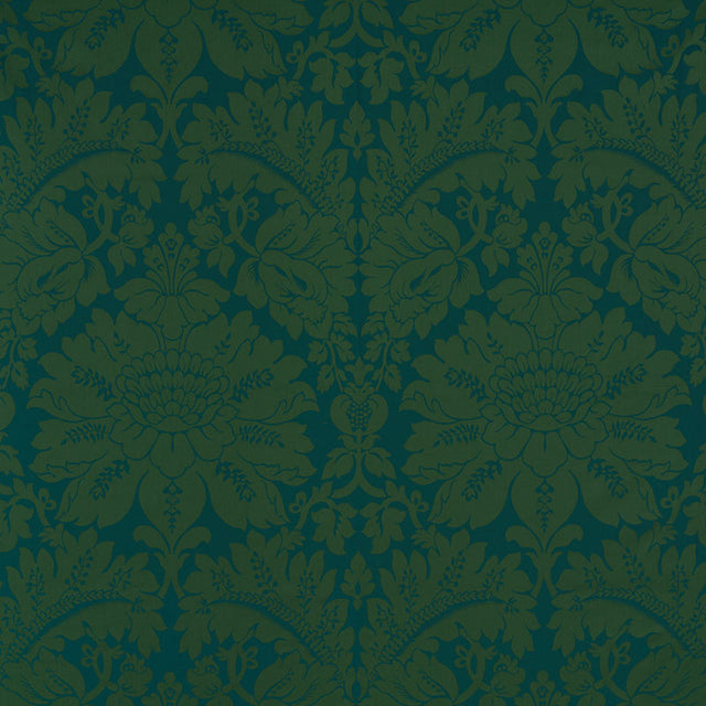 Schumacher 71281 MAGGIORE DAMASCO in EMERALD Fabric - DAMASC