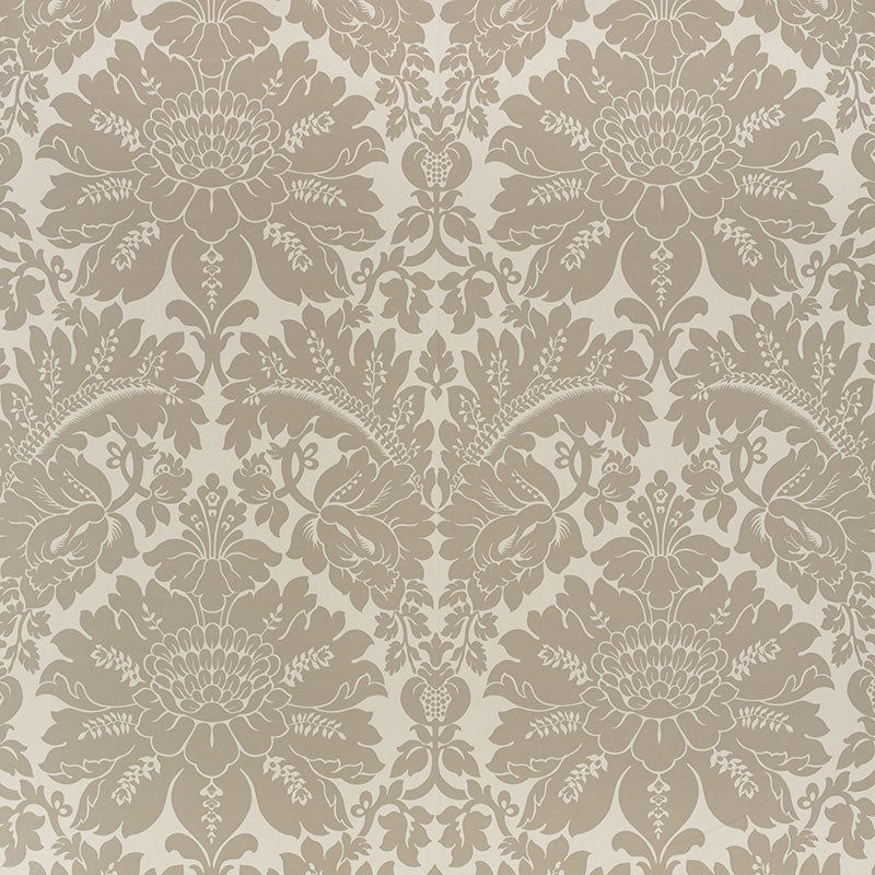 Schumacher 71284 MAGGIORE DAMASCO in ALABASTER Fabric - DAMA