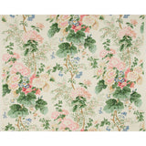 LEE JOFA 7129.LJ.0 HOLLYHOCK HDB WHITE/CORAL Fabric - Eade's Wallpaper