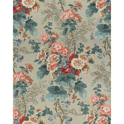 LEE JOFA 7134.LJ.0 HOLLYHOCK HDB GREEN Fabric - Eade's Wallpaper
