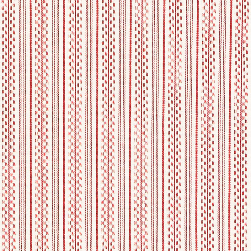 Schumacher 71415 JACK STRIPE in RED Fabric - ESSENTIALS: STR
