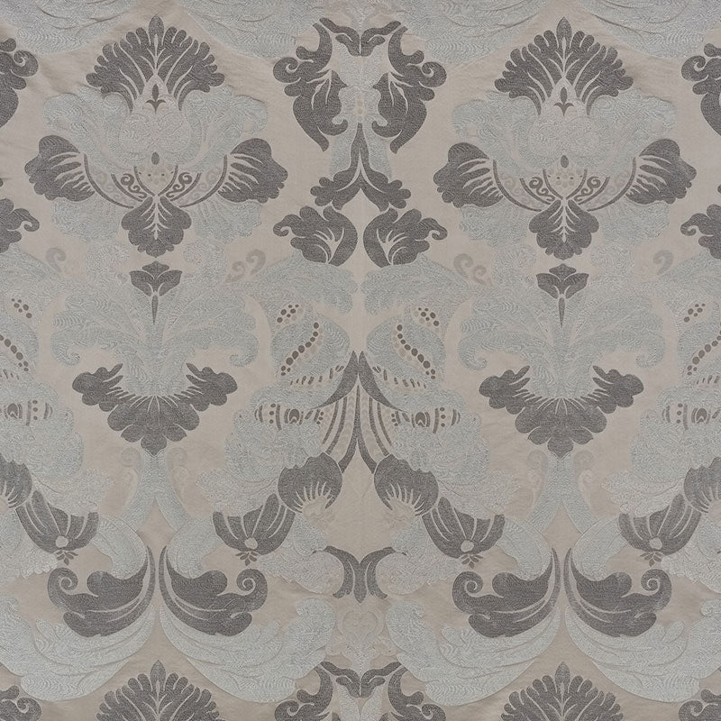 Schumacher 71470 MOLVENO DAMASCO in PEWTER Fabric - DAMASCO