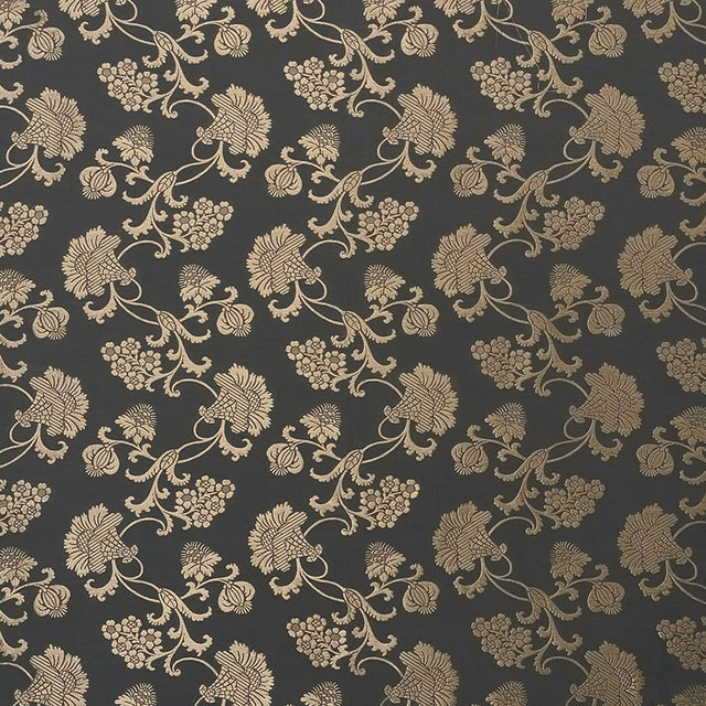 Schumacher Margaux Carbon Shimmer Fabric - Eade's Wallpaper