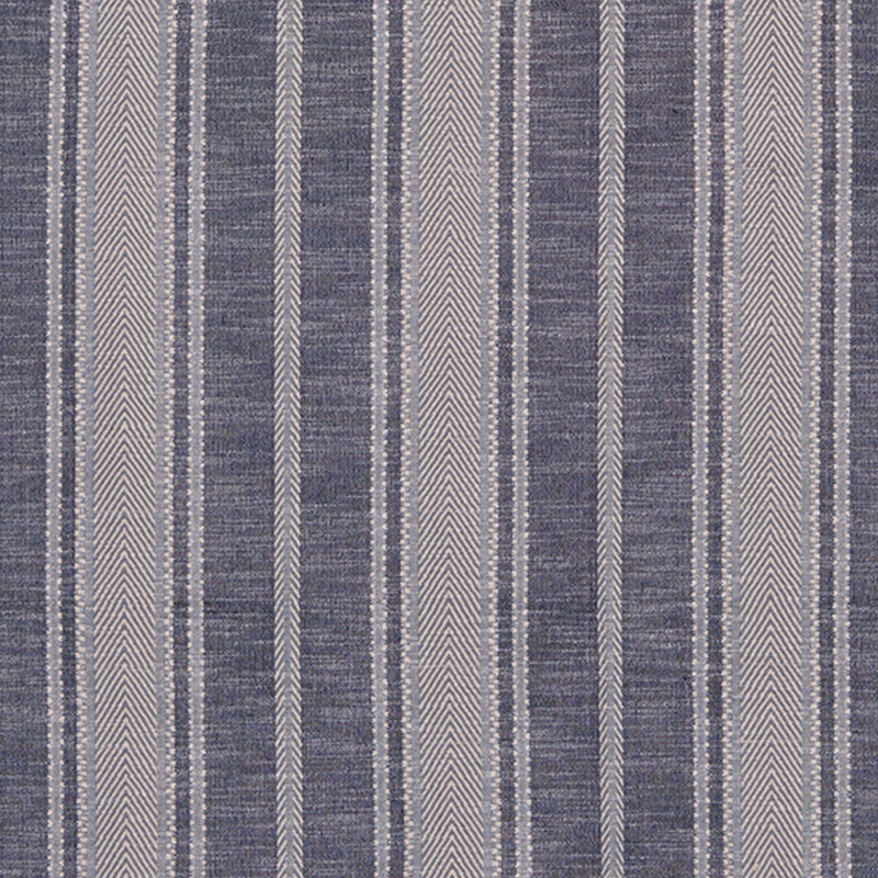 Schumacher Zina Stripe Blue Fabric - Eade's Wallpaper