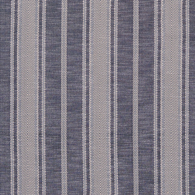 Schumacher Zina Stripe Blue Fabric - Eade's Wallpaper