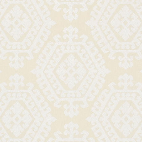 Schumacher Omar Embroidery Ivory Fabric - Eade's Wallpaper