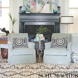 Schumacher Idris Embroidery Black & Ivory Fabric