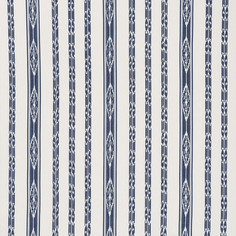 Schumacher Mariam Ikat Navy Fabric - Eade's Wallpaper
