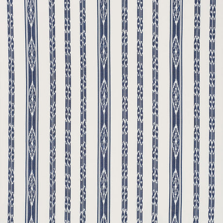 Schumacher Mariam Ikat Navy Fabric - Eade's Wallpaper
