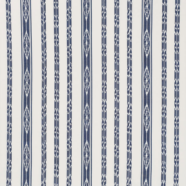 Schumacher Mariam Ikat Navy Fabric - Eade's Wallpaper