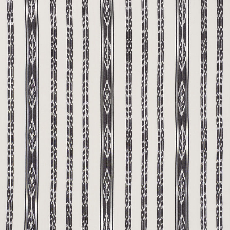 Schumacher Mariam Ikat Black Fabric - Eade's Wallpaper