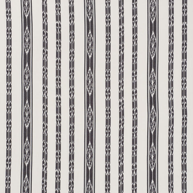 Schumacher Mariam Ikat Black Fabric - Eade's Wallpaper