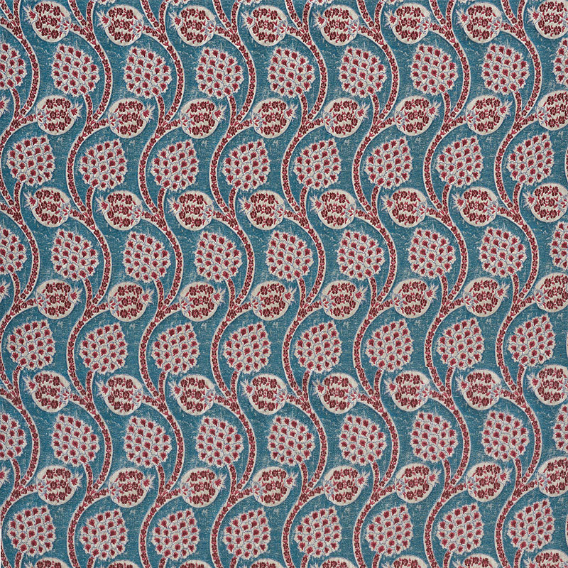Schumacher Persephone Peacock Fabric - Eade's Wallpaper